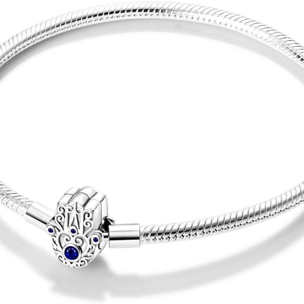 925 Sterling Silver Charm Bracelet for Woman Snake Chain Bracelet Star Moon Butt
